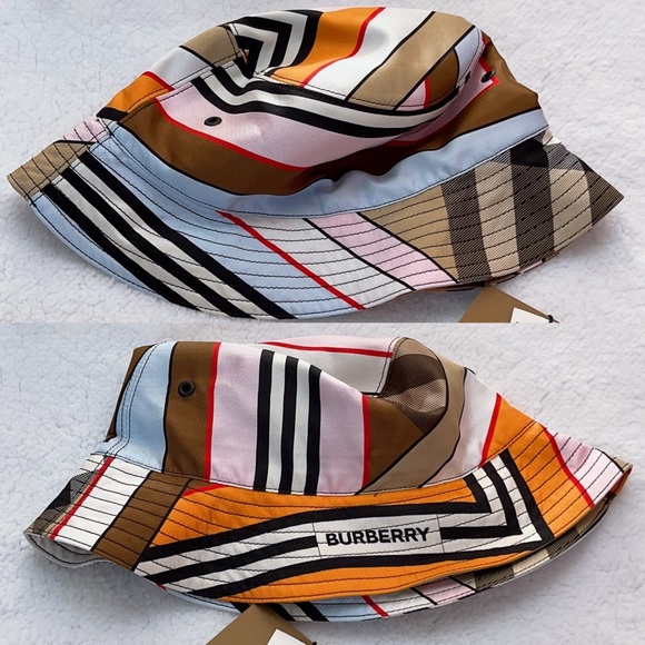 Authentic Burberry Montage print Silk  Bucket Hat - Picture 13 of 16